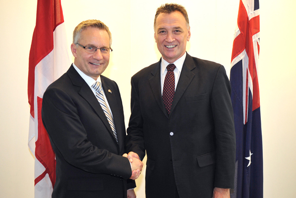 Minister Fast with Australia’s Minister of Trade and Competitiveness, Craig Emerson.