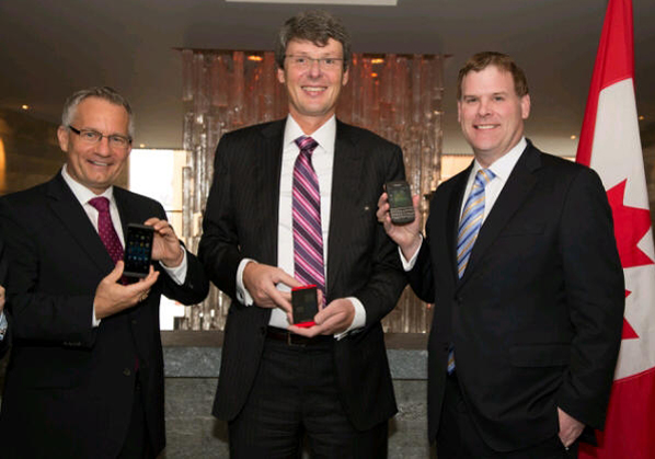 Ministers Fast and Baird with Thorsten Heins