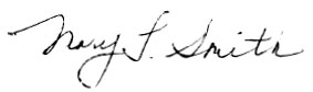 Signature of Mary T. Smith