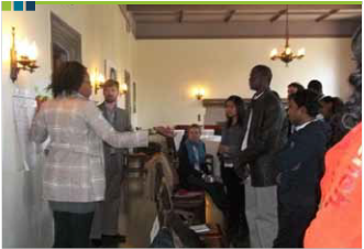 International students in Canada participating in a group discussion