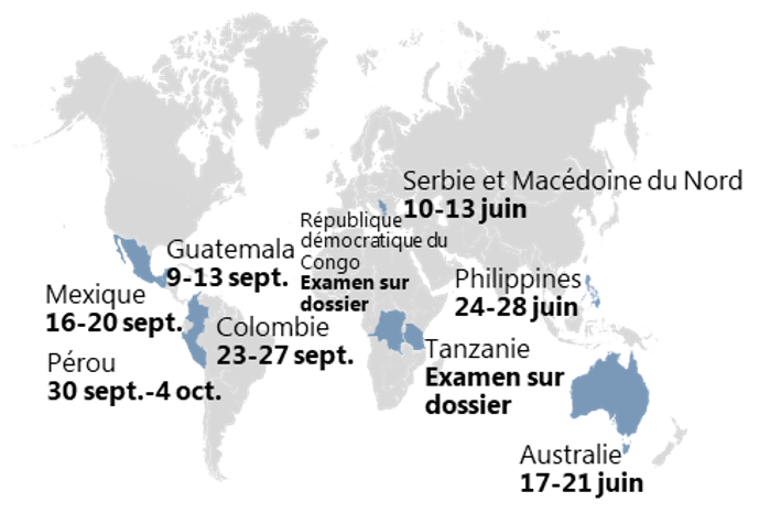 Carte des études de cas