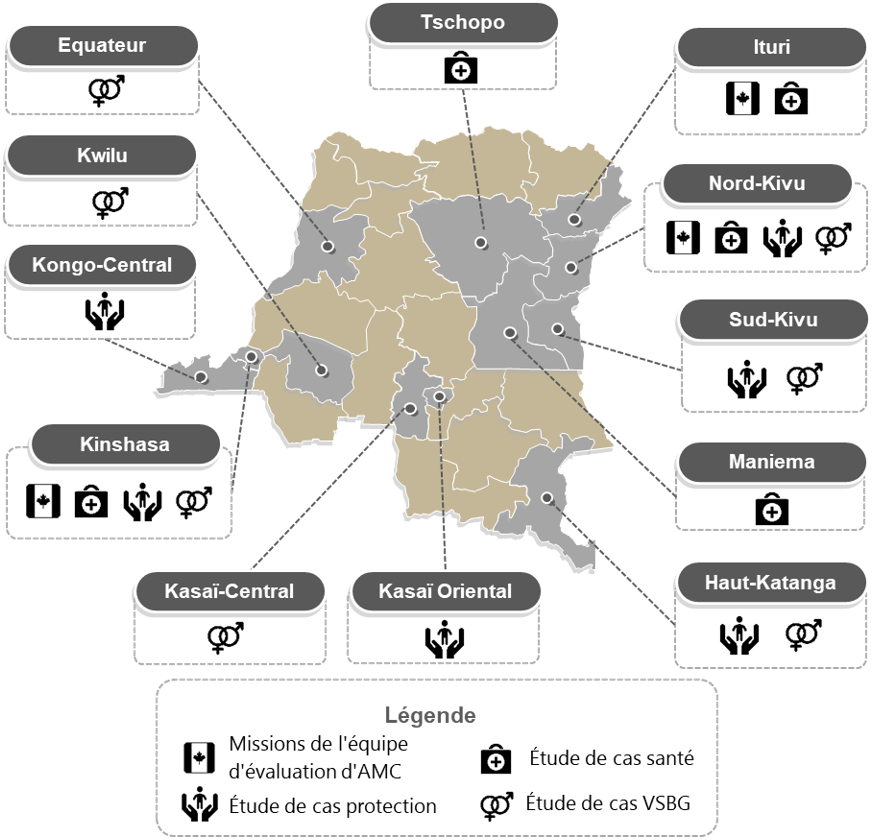Figure 12 : Carte de collecte de données en RDC.