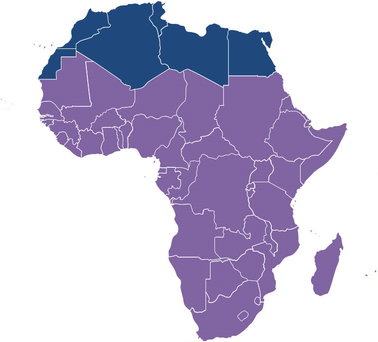 Carte de l'Afrique sub-saharienne