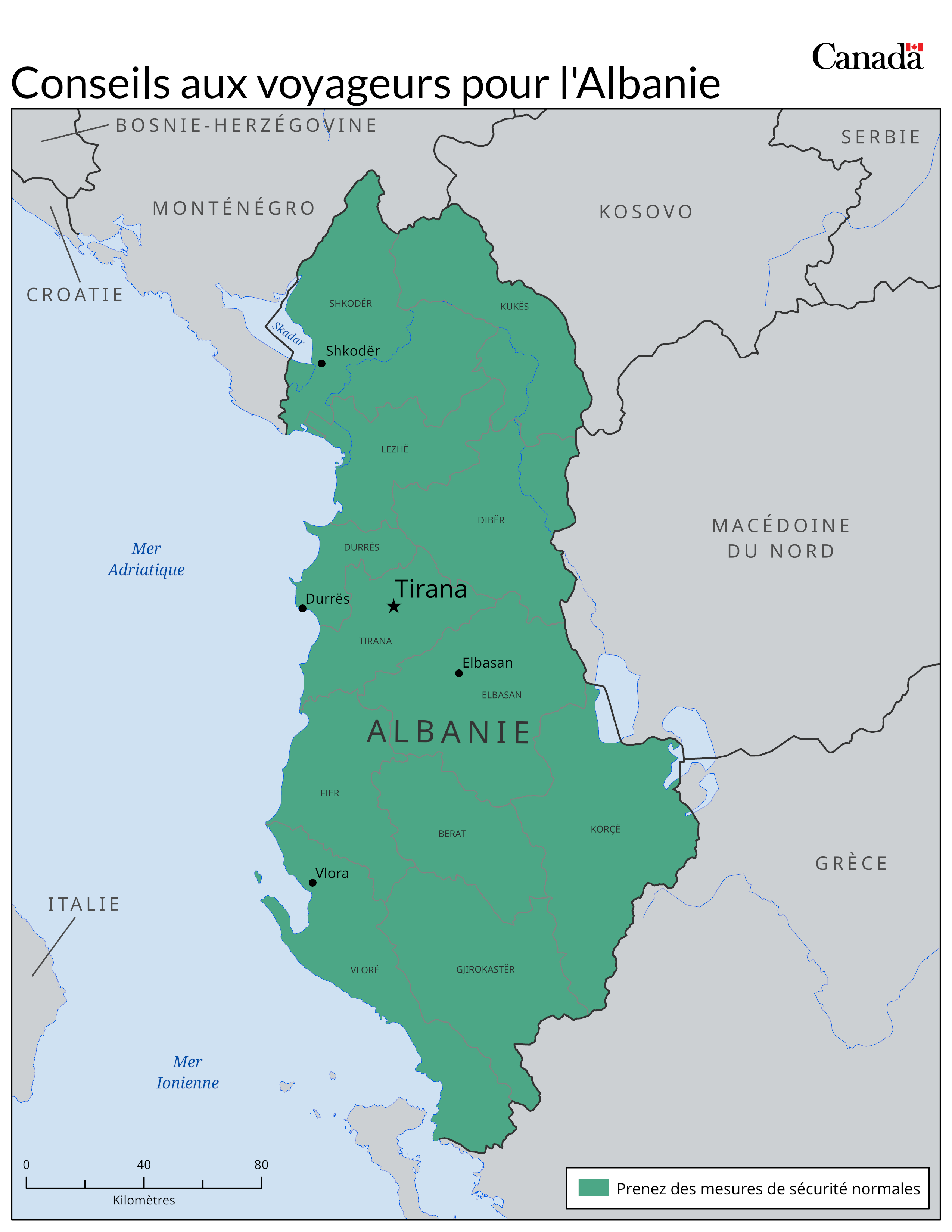 Carte des niveaux de risque