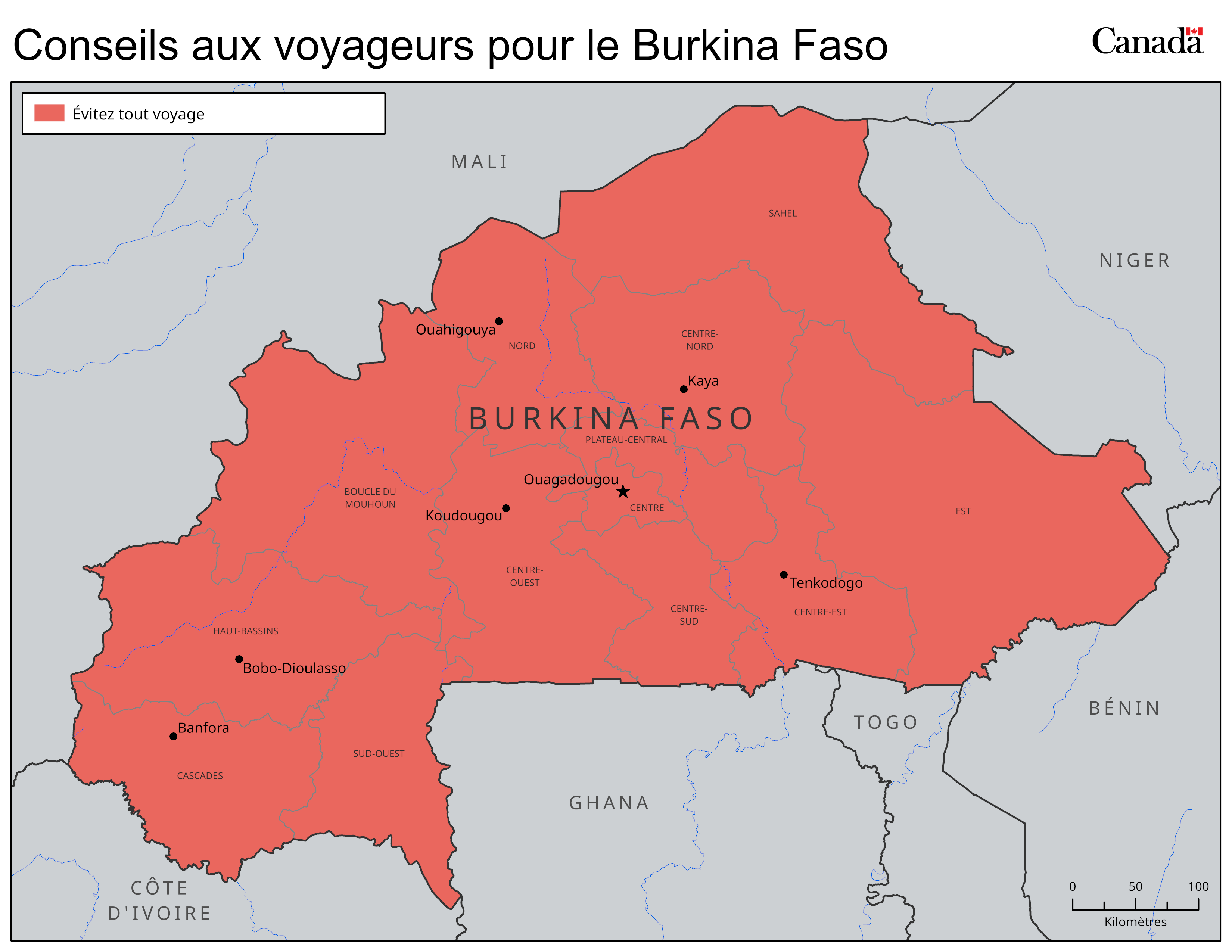 Carte des niveaux de risque