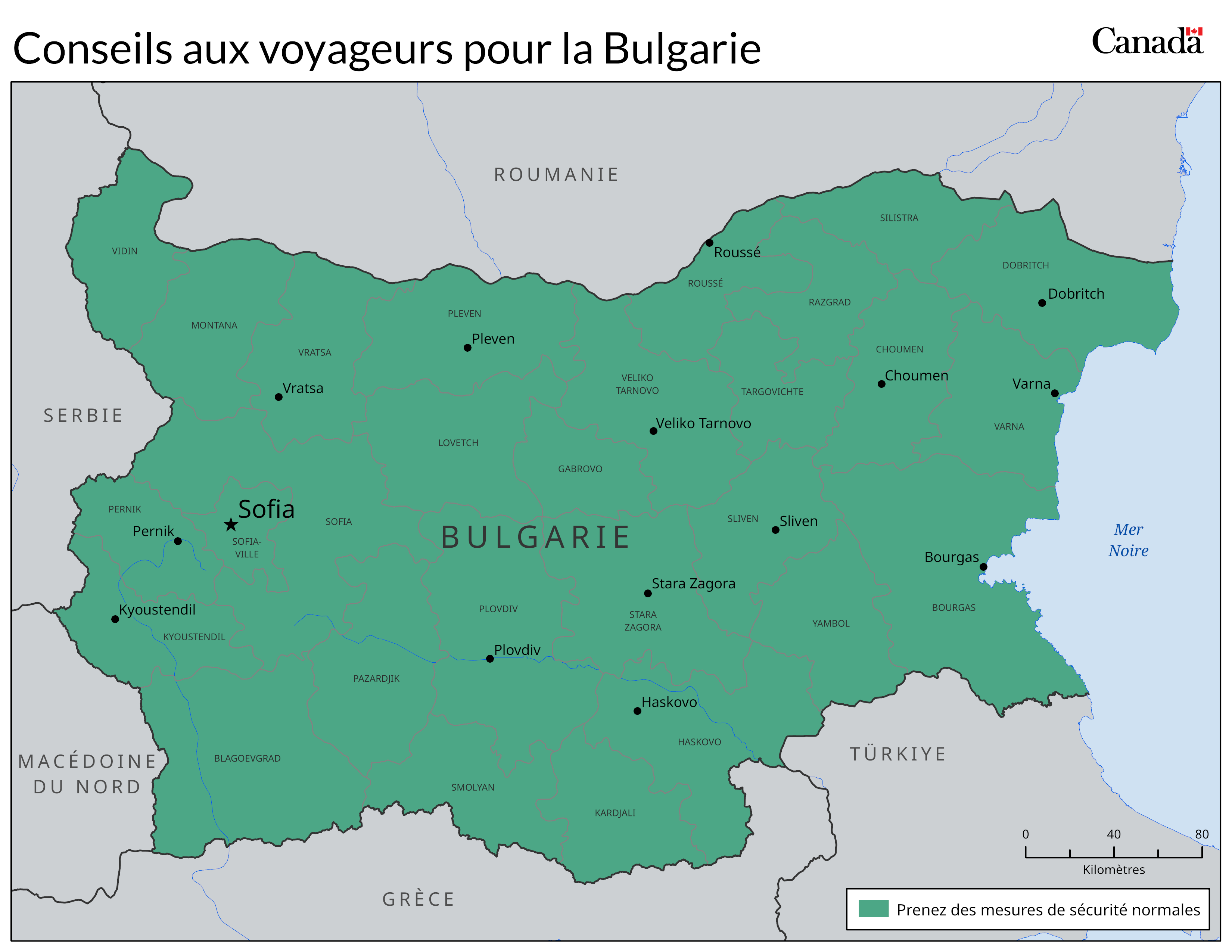 Carte des niveaux de risque