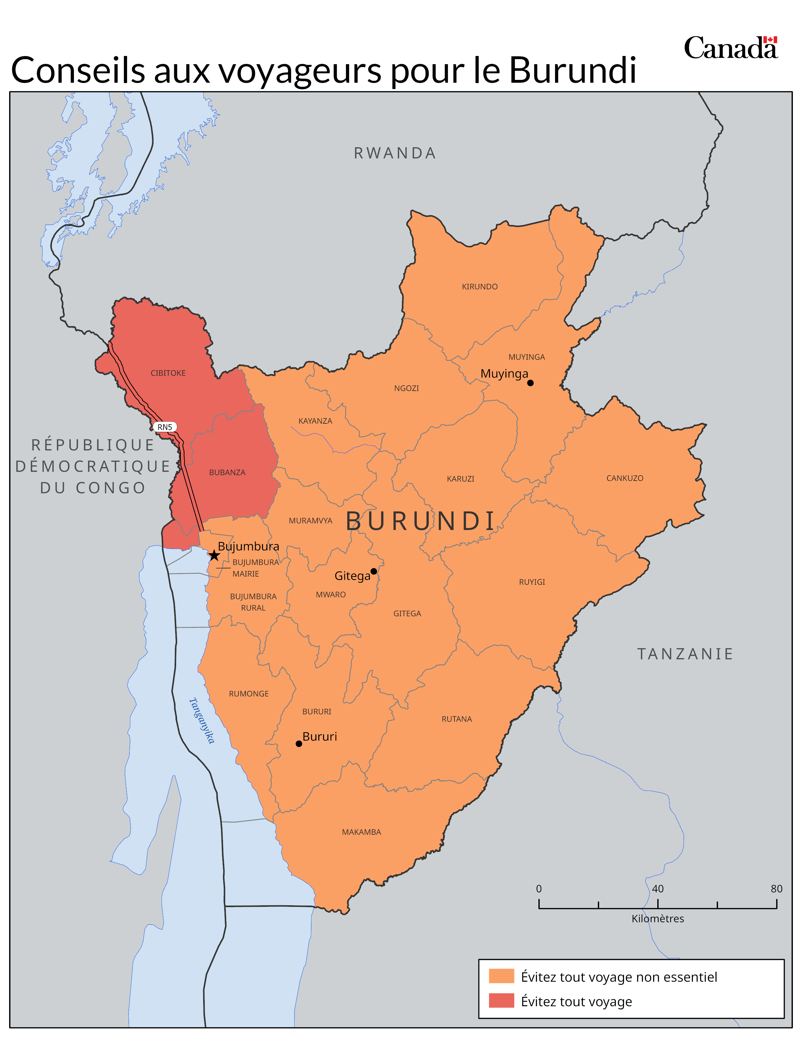 Carte des niveaux de risque