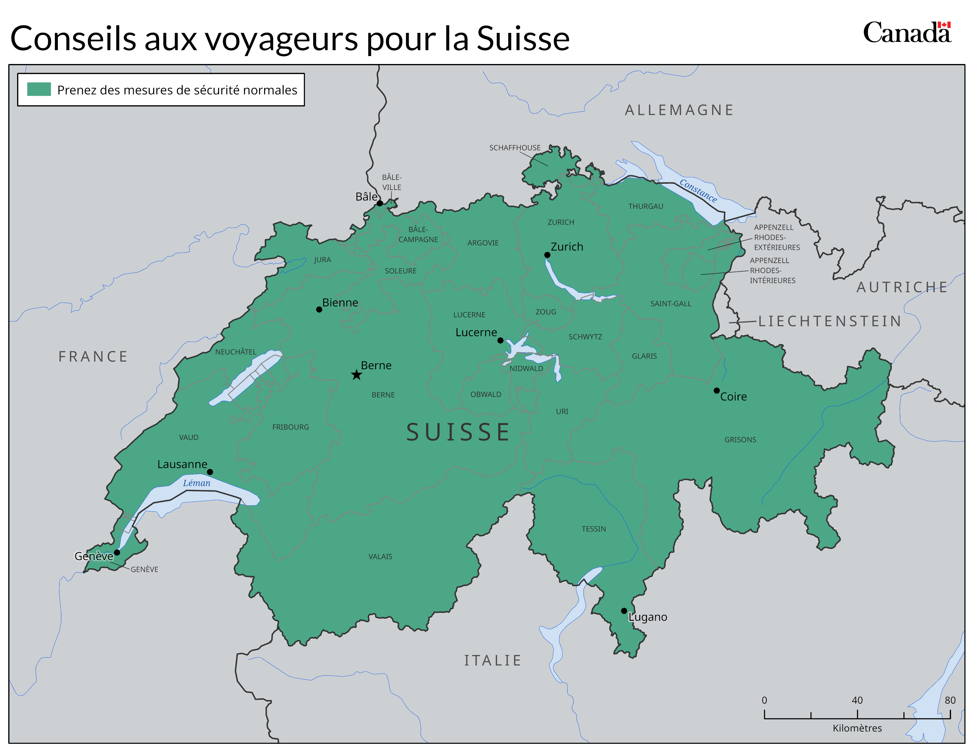 Carte des niveaux de risque