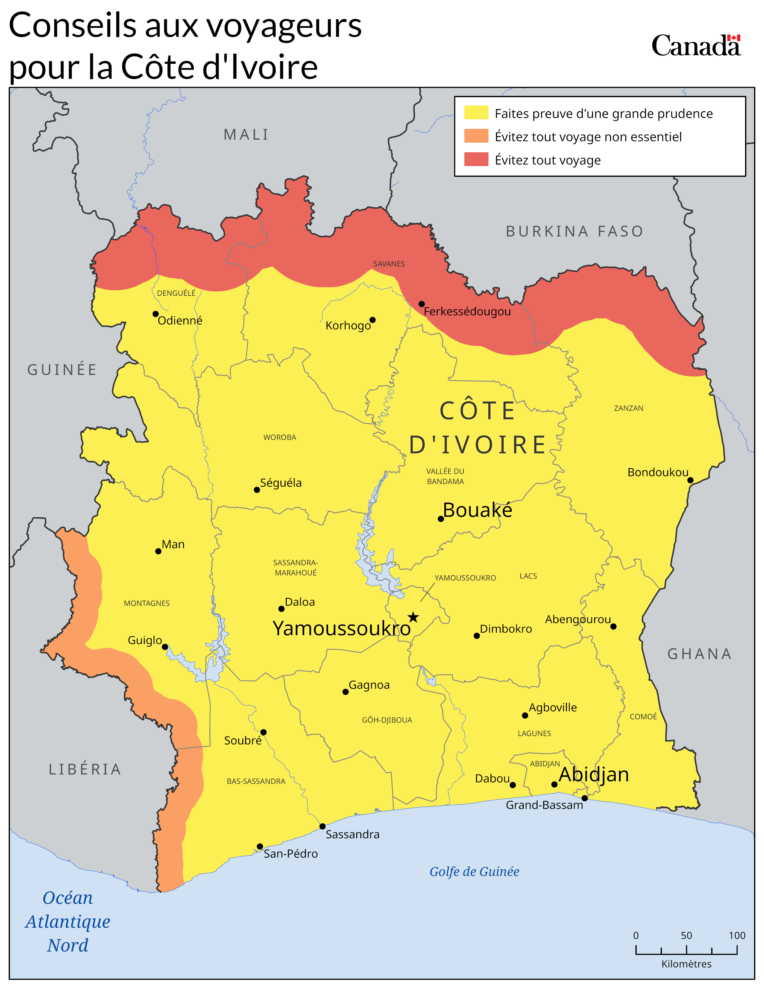 Carte des niveaux de risque