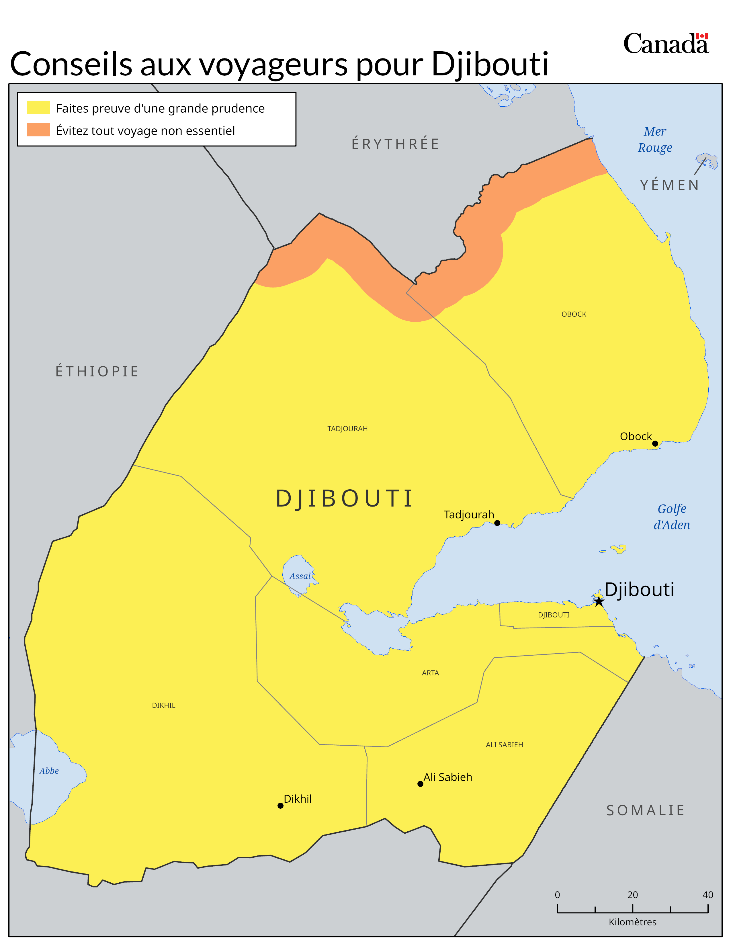 Carte des niveaux de risque