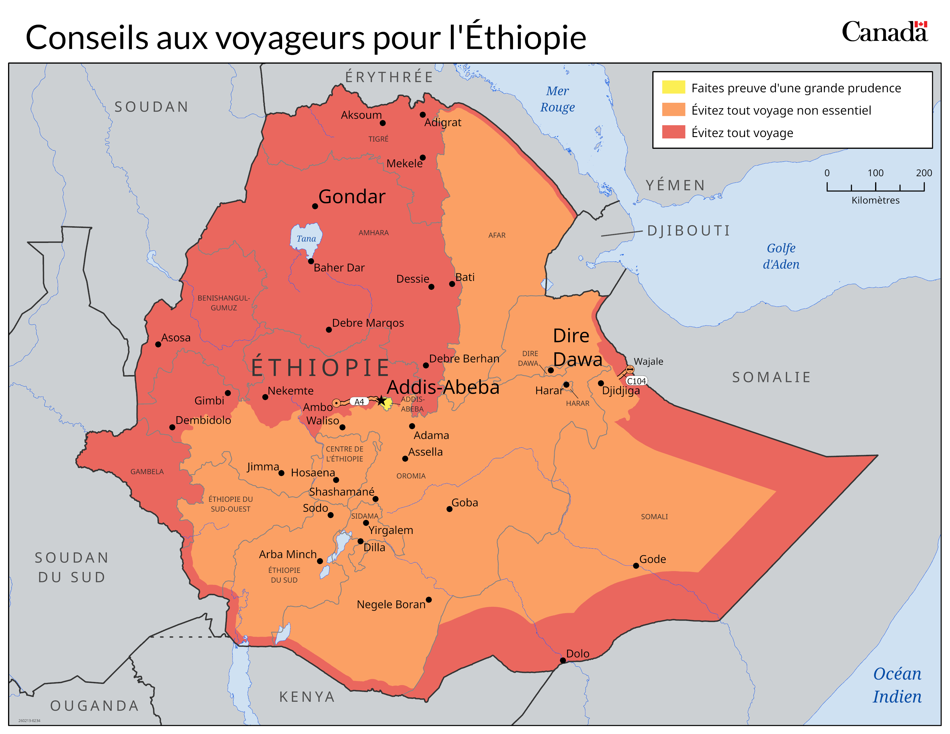 Carte des niveaux de risque