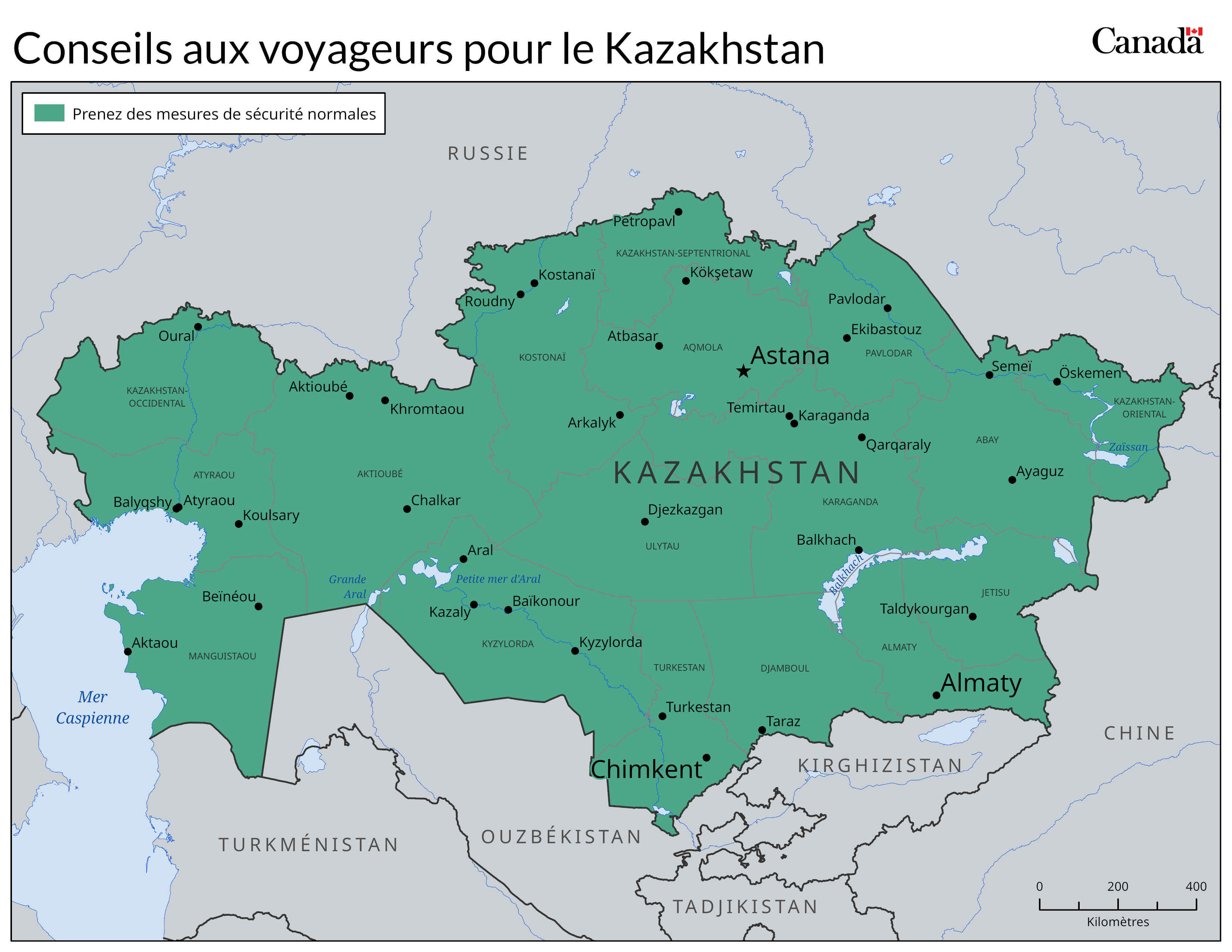 Carte des niveaux de risque