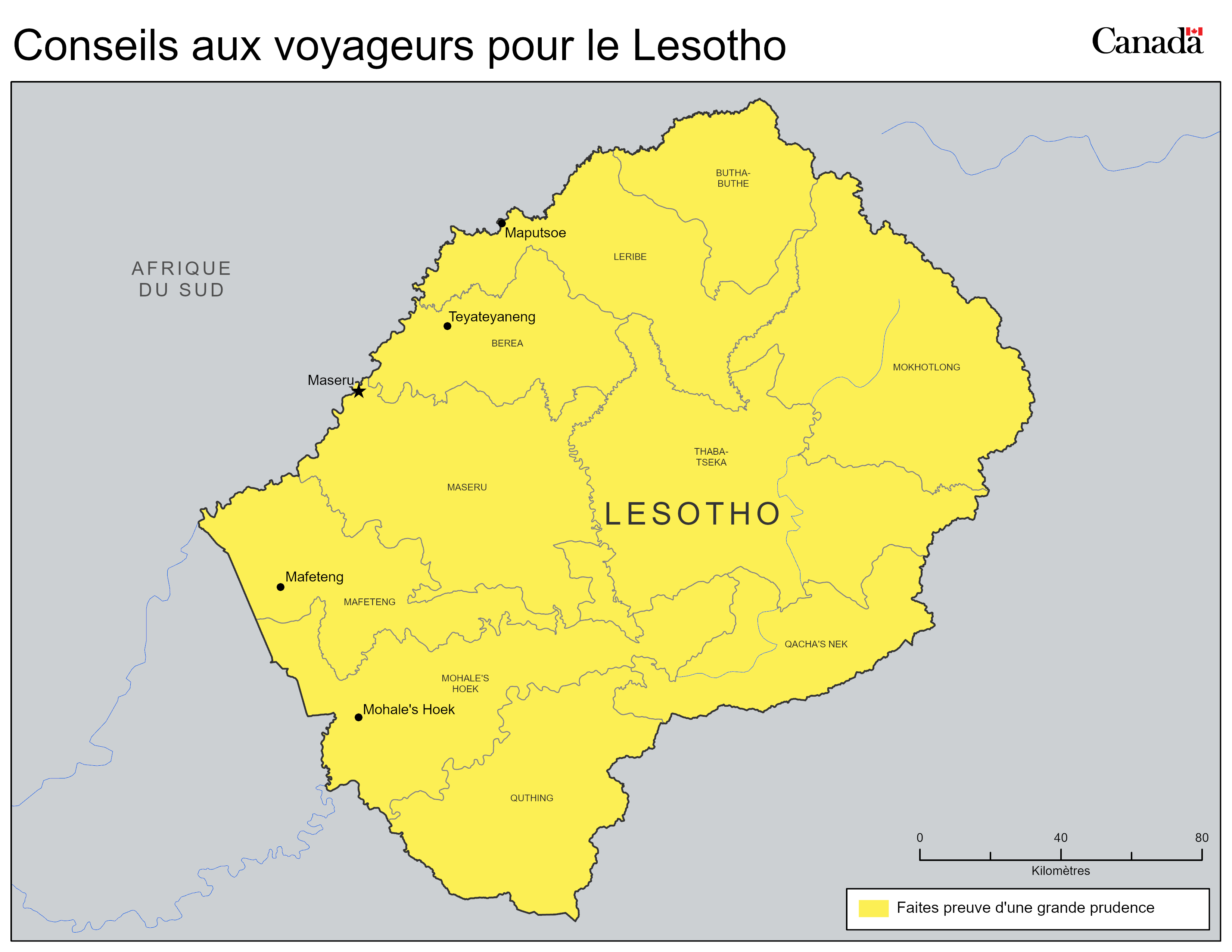 Carte des niveaux de risque