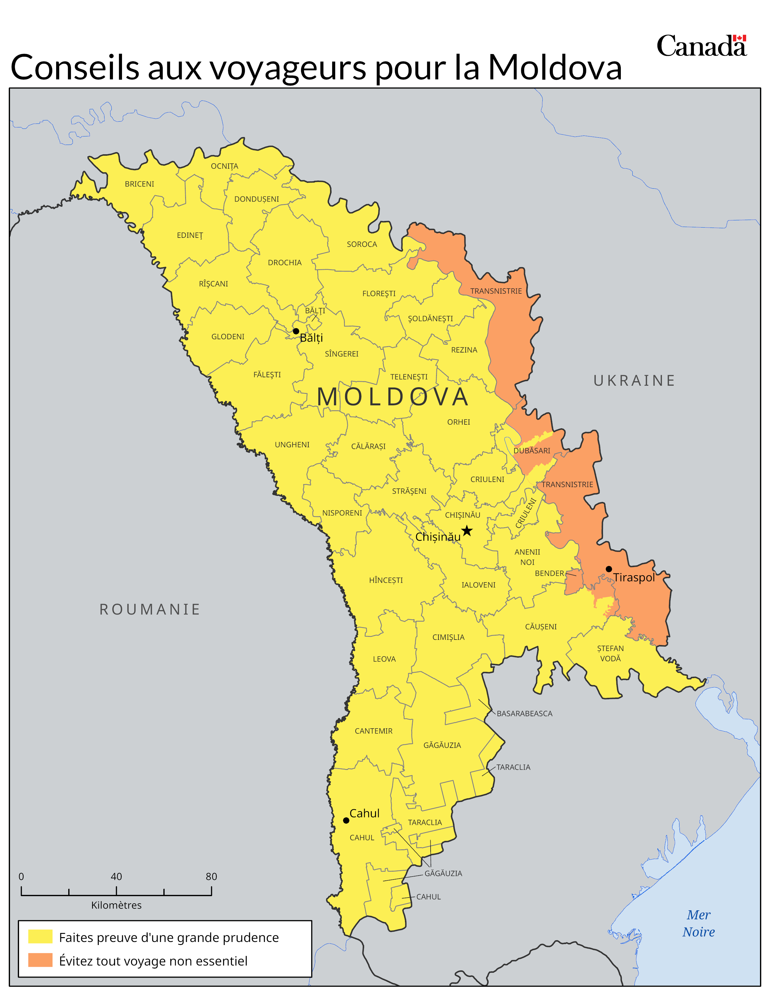 Carte des niveaux de risque