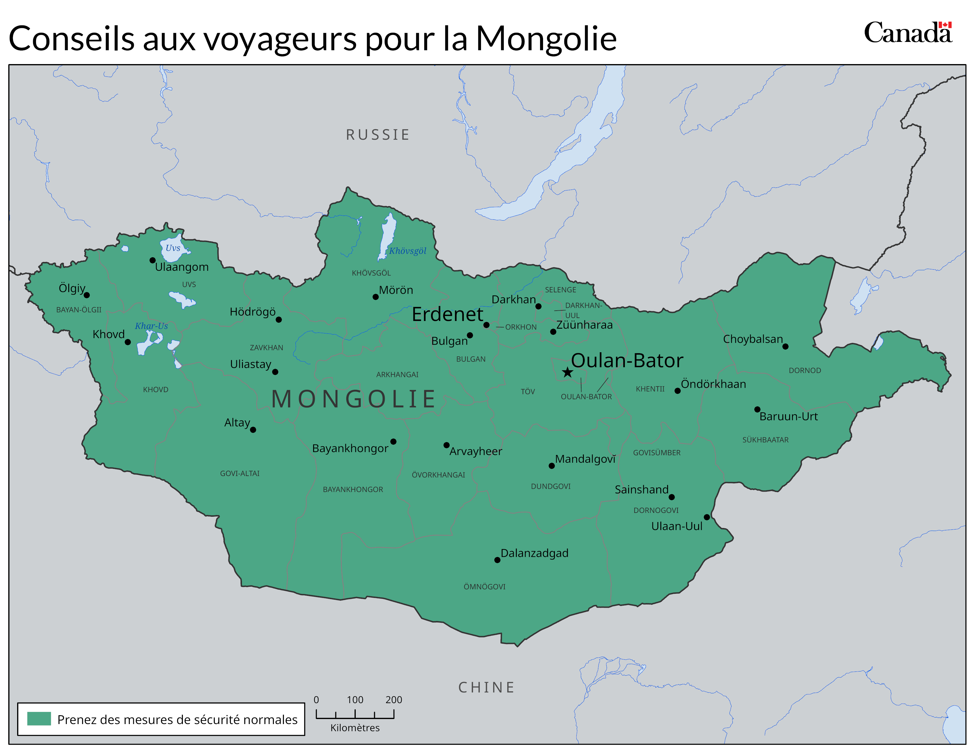 Carte des niveaux de risque