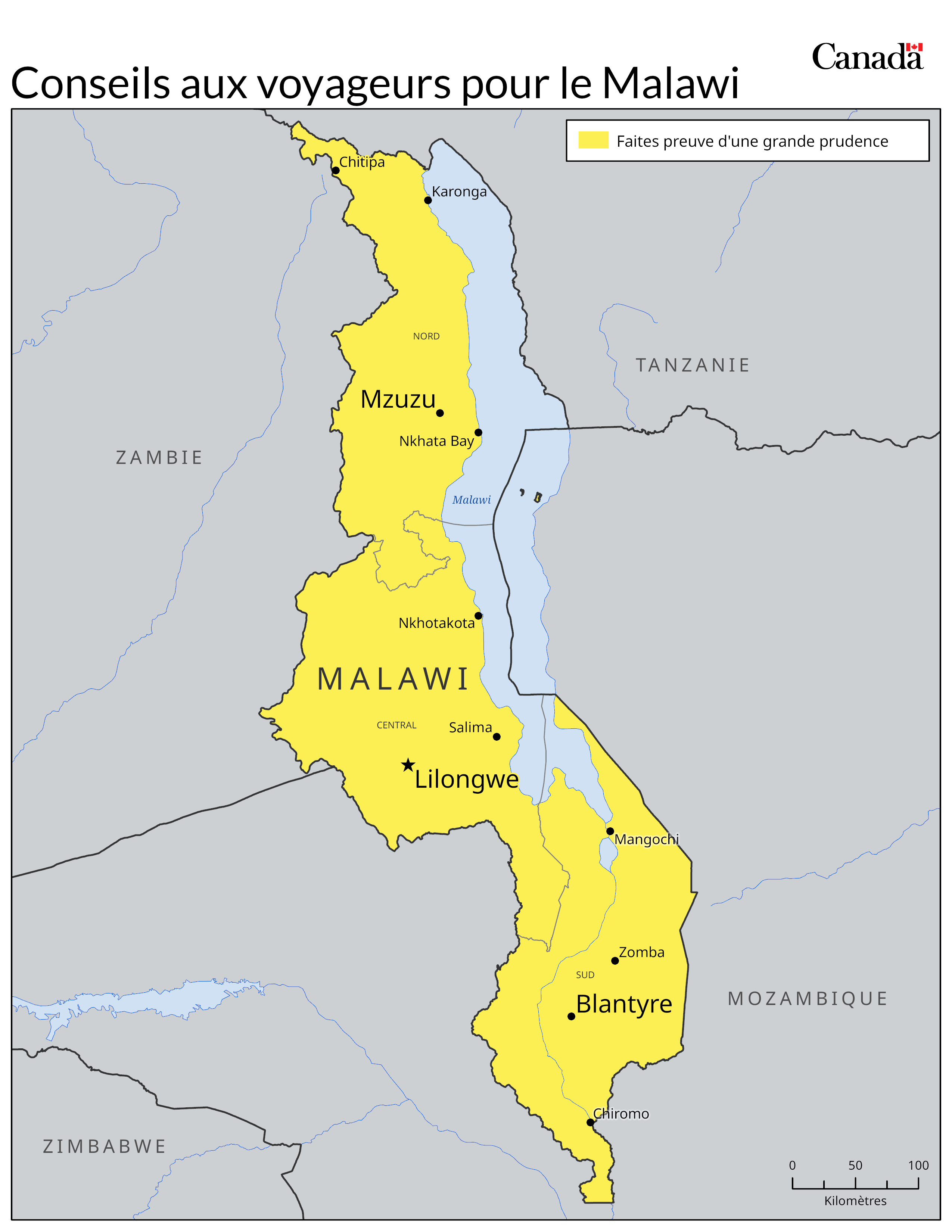 Carte des niveaux de risque
