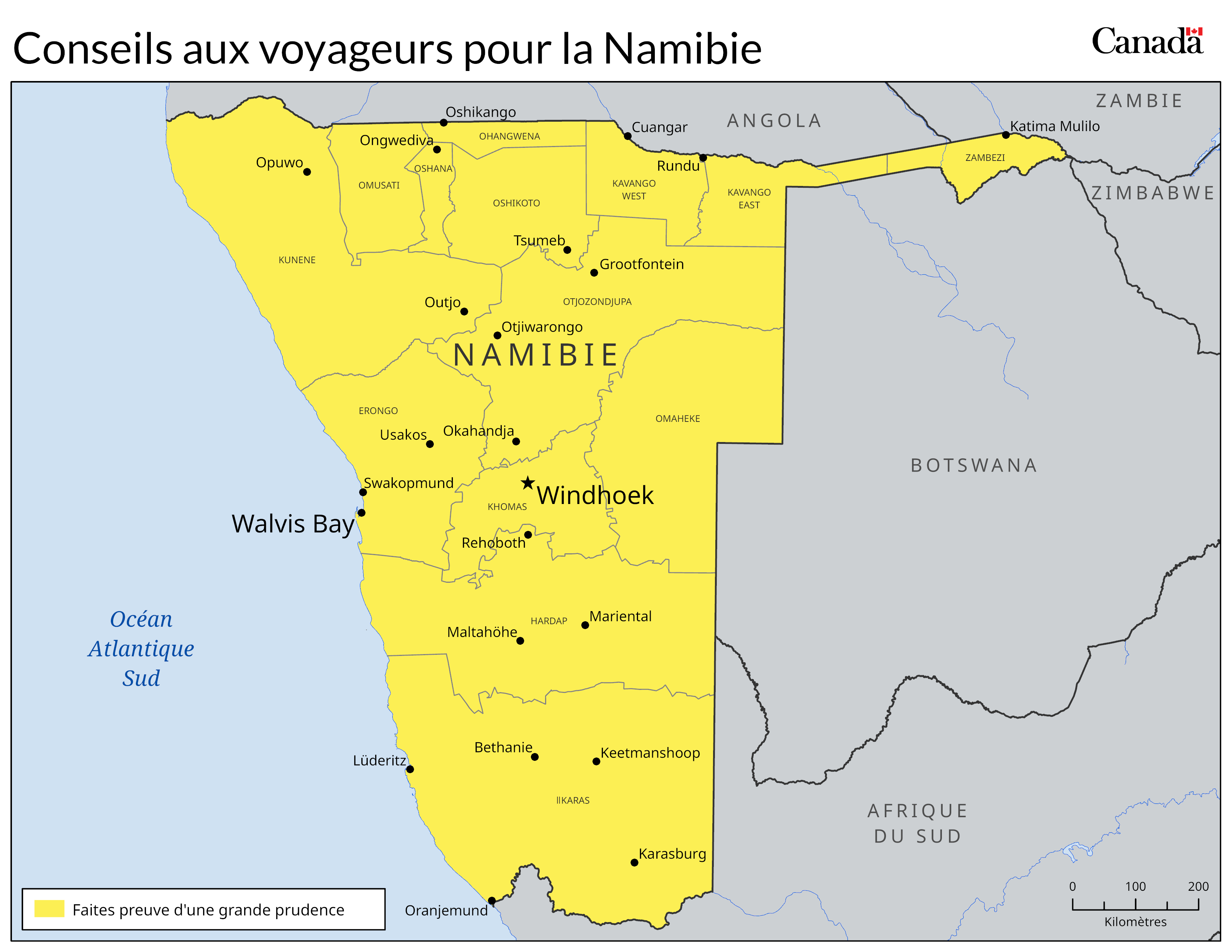 Carte des niveaux de risque