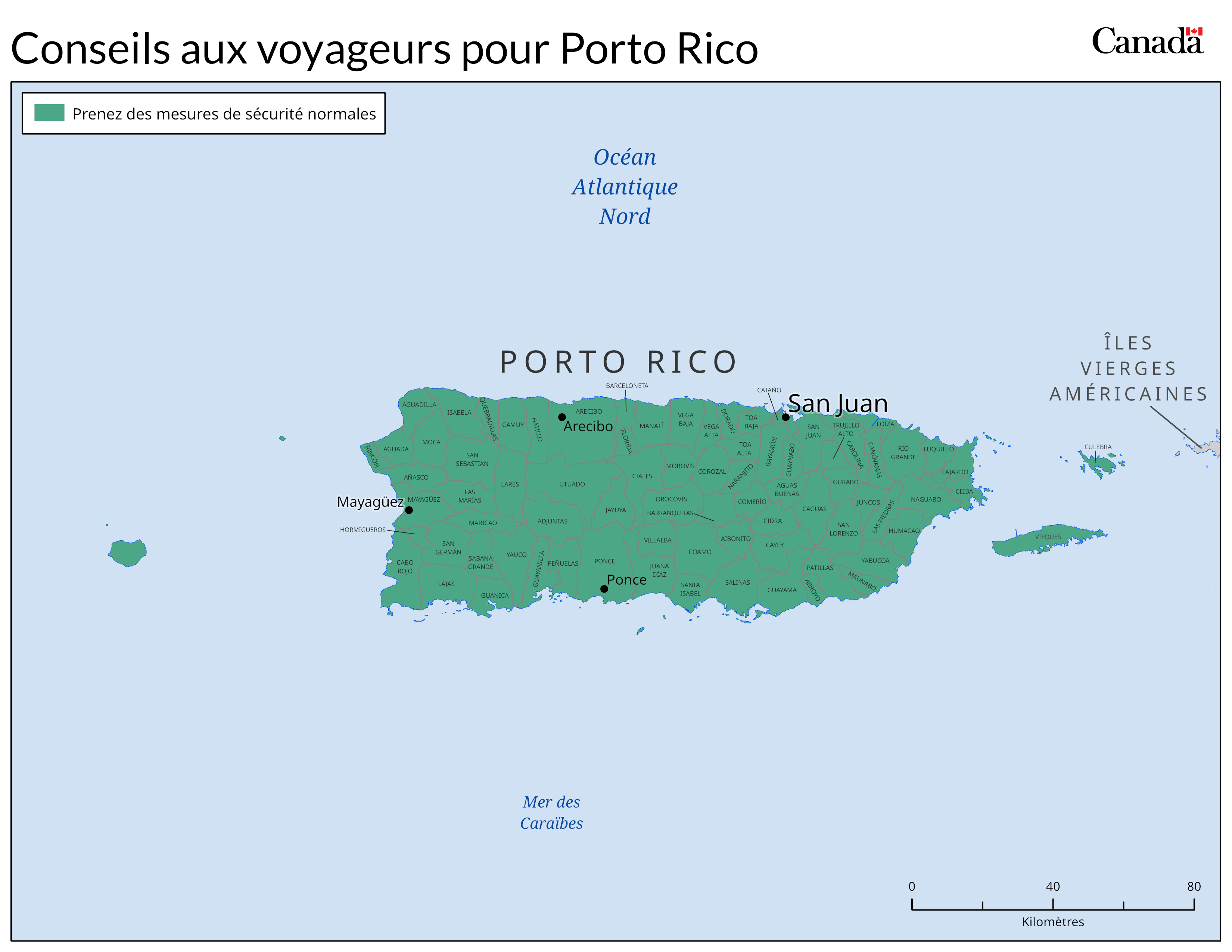 Carte des niveaux de risque