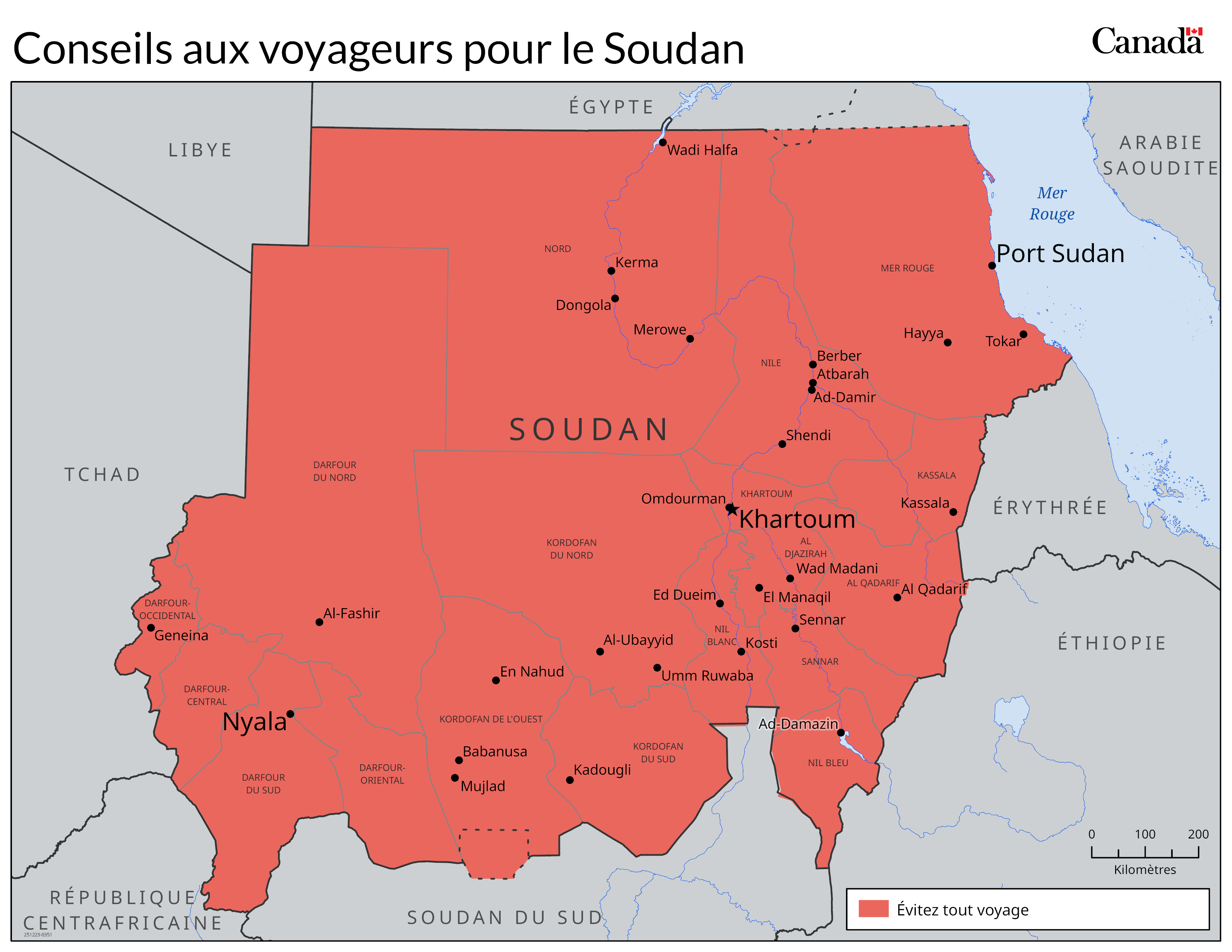 Carte des niveaux de risque