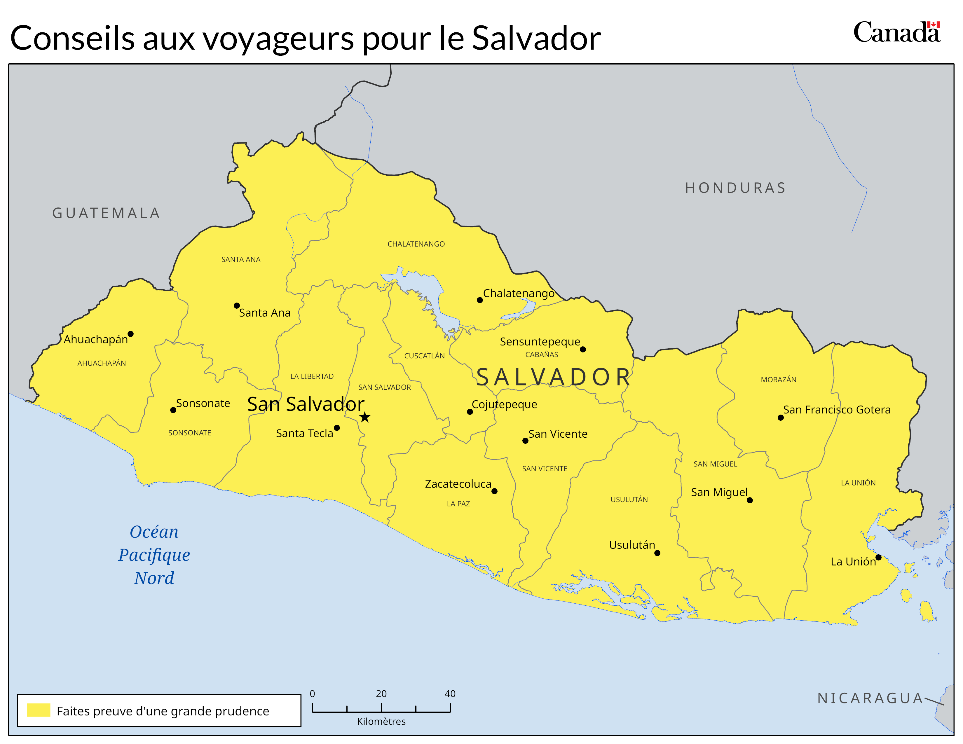 Carte des niveaux de risque