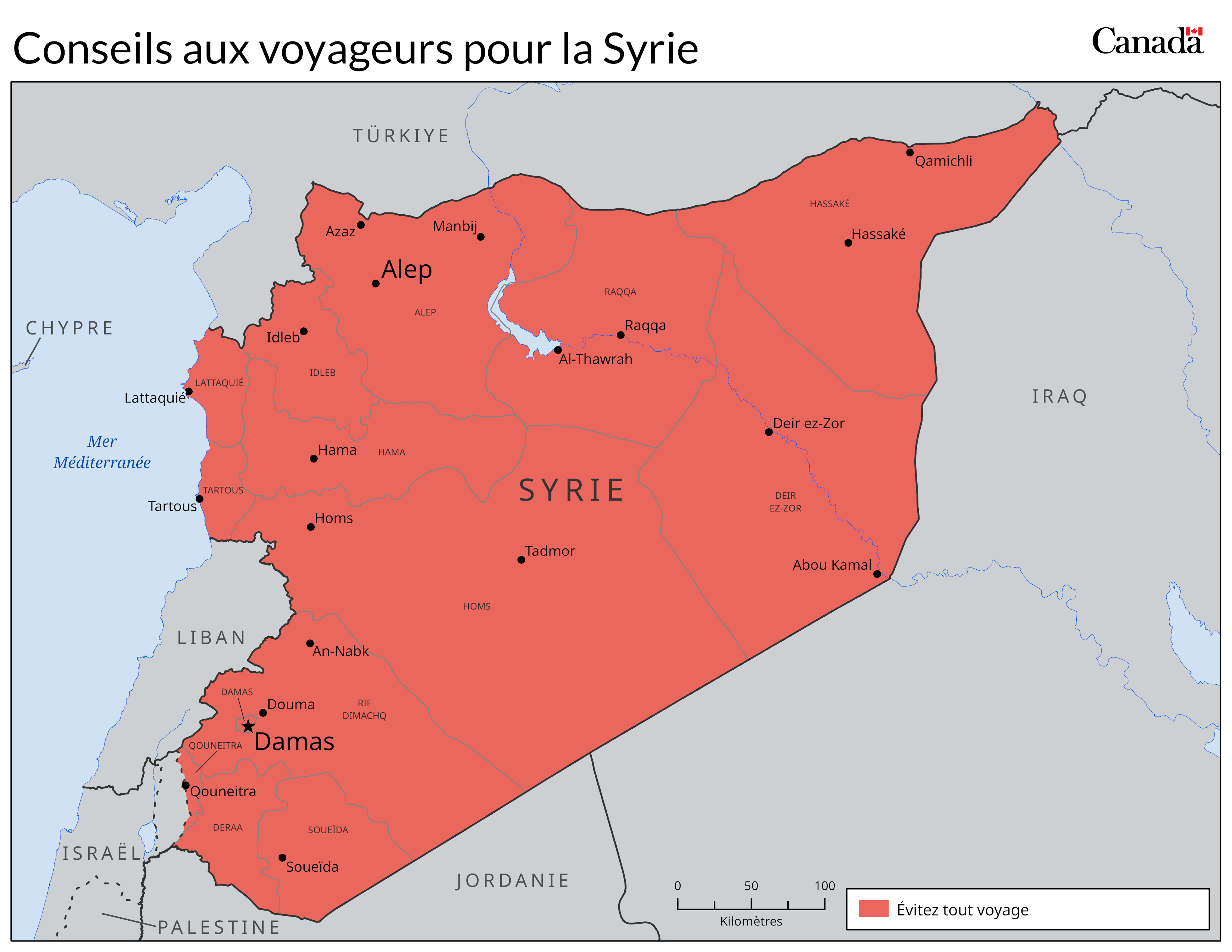 Carte des niveaux de risque