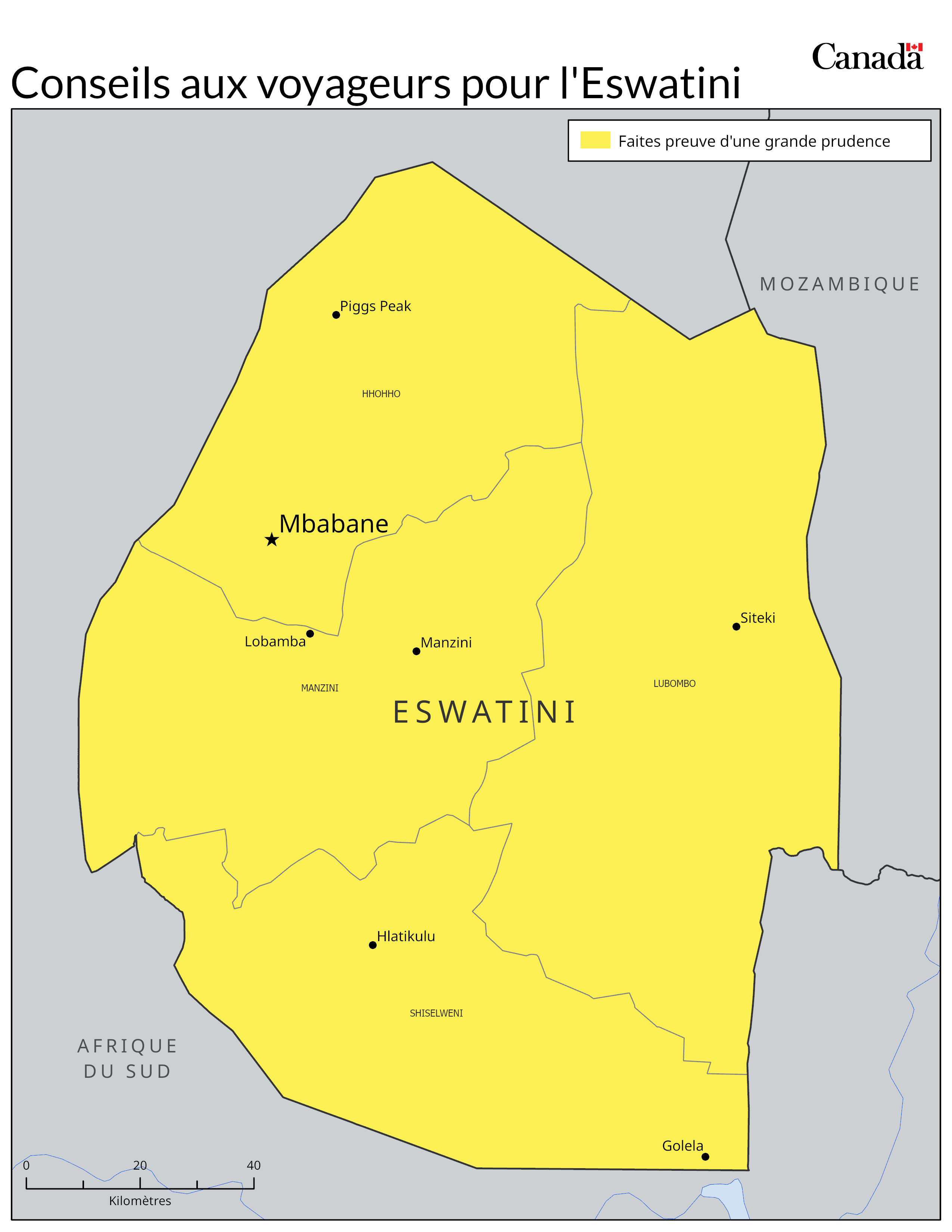 Carte des niveaux de risque