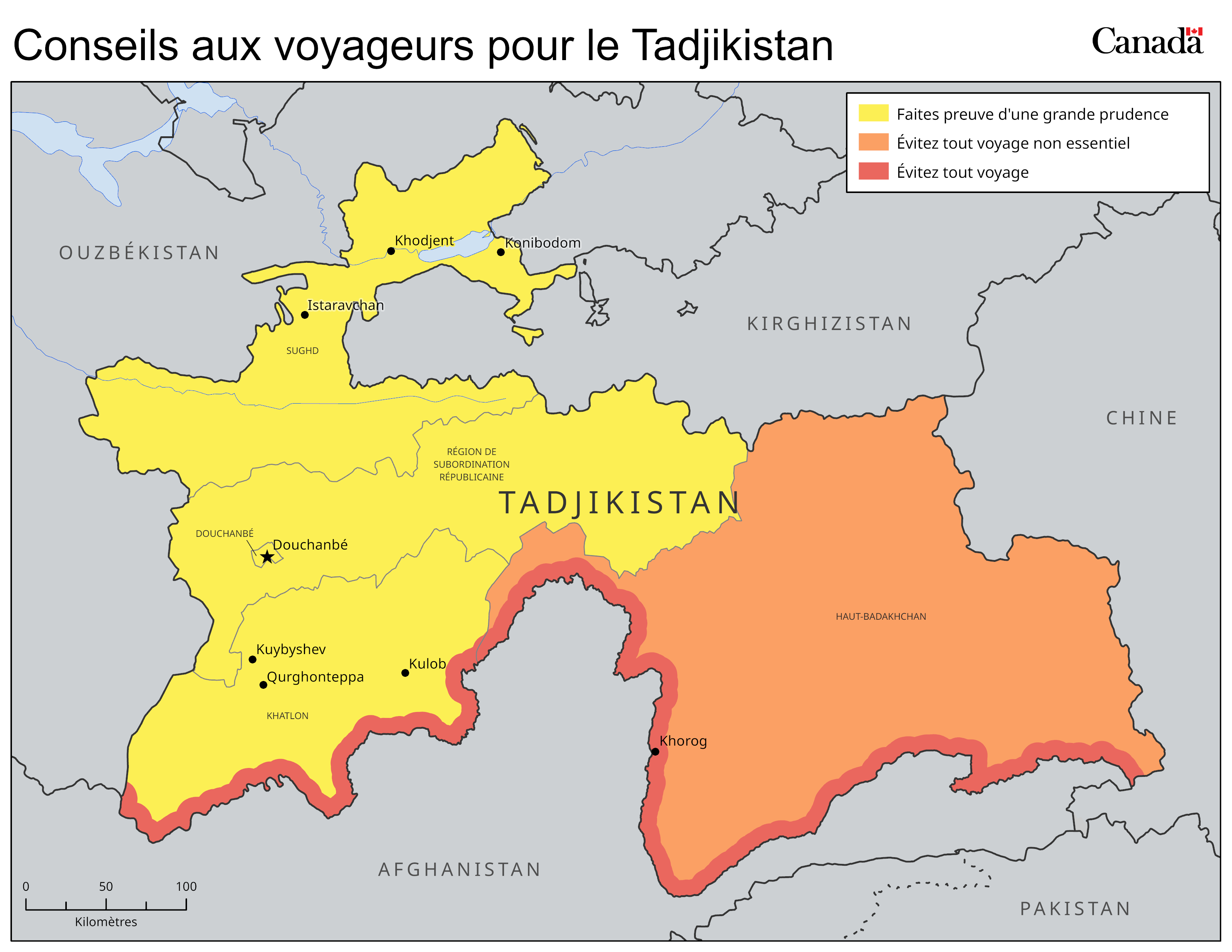 Carte des niveaux de risque