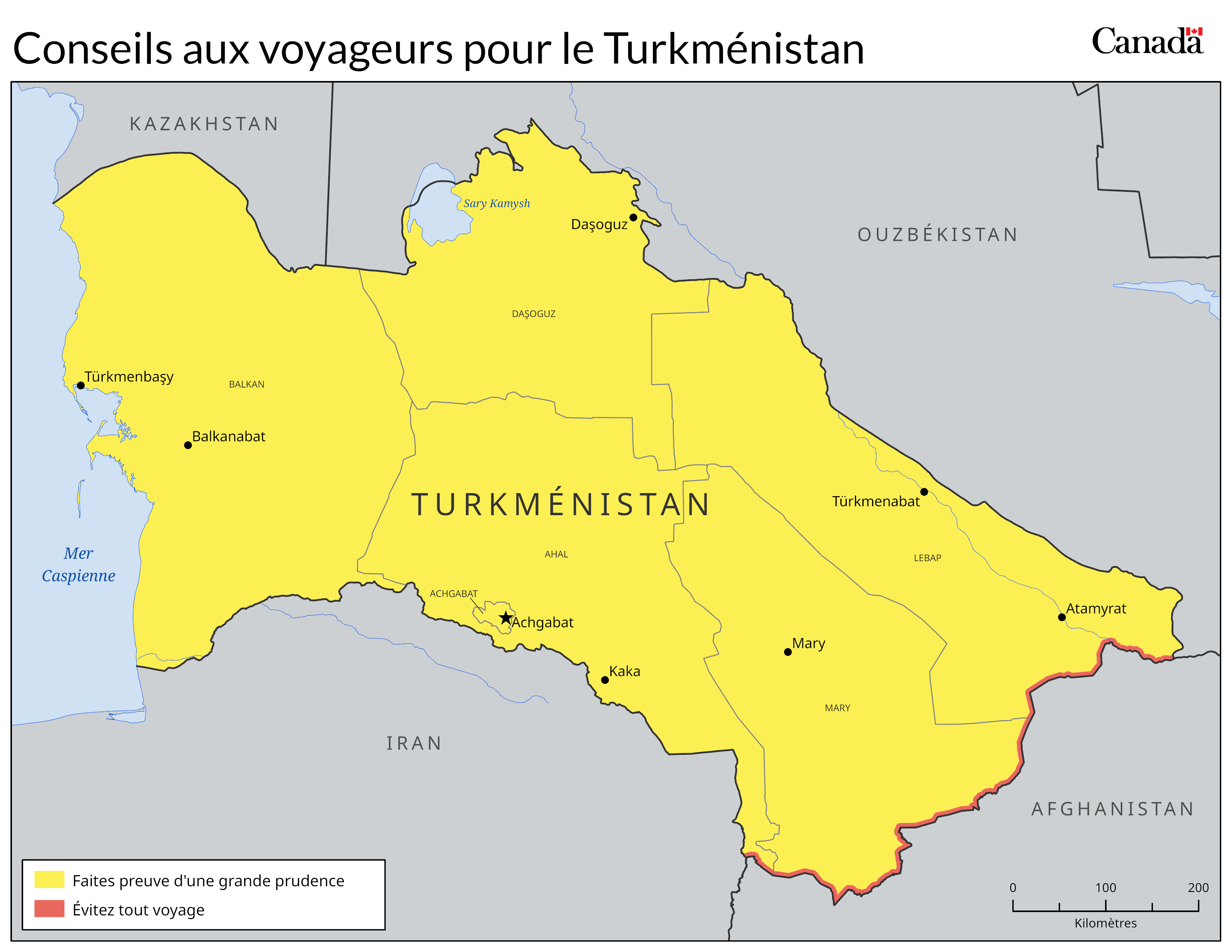 Carte des niveaux de risque