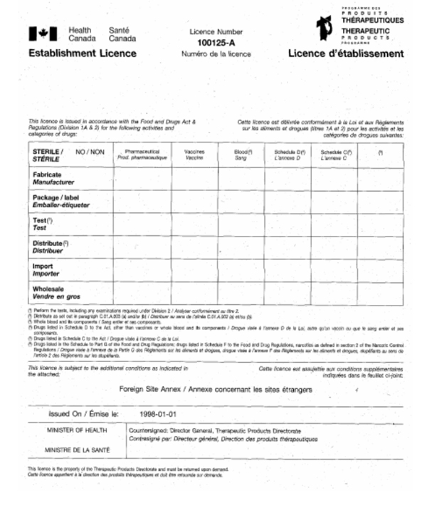 Establishment licence2