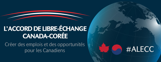 Accord de libre-échange Canada-Corée. Créer des emplois et des opportunités pour les Canadiens. #ALECC