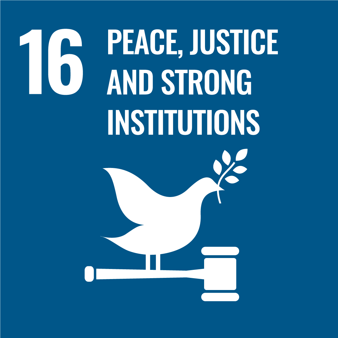 Sustainable Development Goals 16 - Peace, justice and strong institutions